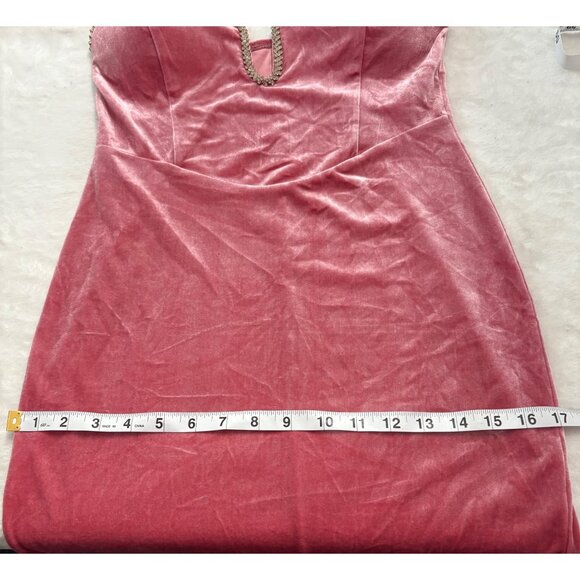 Jessica Embellished Velvet Midi Dress Size M Mauve With Rhinestone Trim - Picture 10 of 12